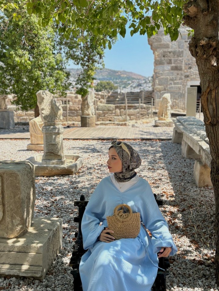 Mavi Salaş Uzun Elbise - Görsel 4