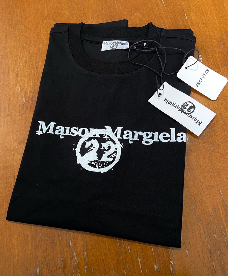 Maison Margiela Siyah Bisiklet Yaka Tişört — görsel 7/7