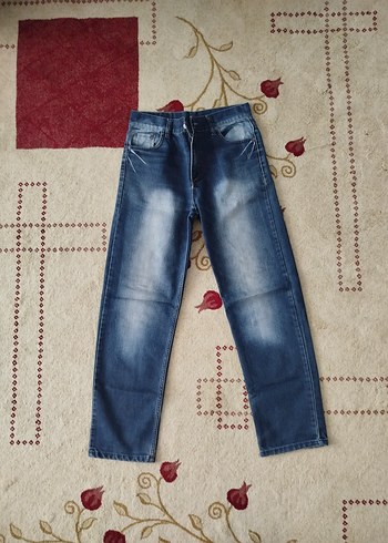 Gri Mavi Bol Kesim Denim Pantolon - Görsel 3