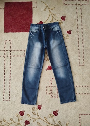 Gri Mavi Bol Kesim Denim Pantolon - Görsel 2