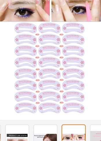 Pastel Pembe Kaş Şablon Seti - Görsel 2