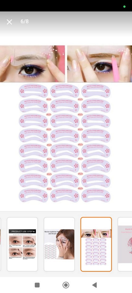 Pastel Pembe Kaş Şablon Seti - Görsel 2