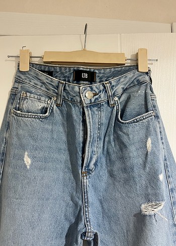 36 Beden Kadın Mavi Bol Kesim Denim Jean LTB