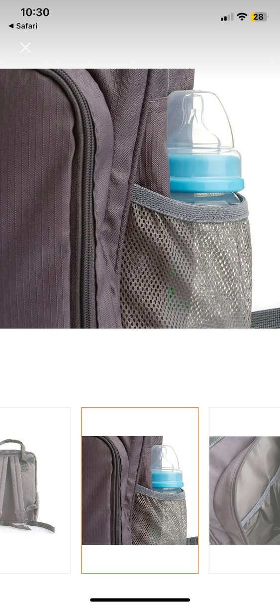 Gri Desensiz Anne Bebek Çantası - Görsel 4