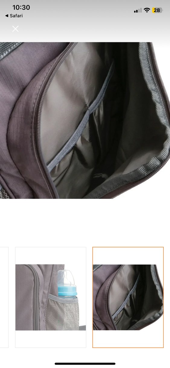 Gri Desensiz Anne Bebek Çantası - Görsel 5