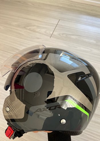 Siyah Gri Biker Motosiklet Kaskı Velcro - Görsel 2