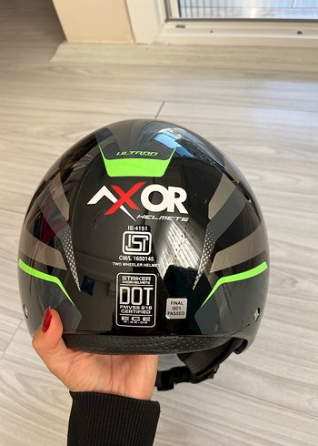 Siyah Gri Biker Motosiklet Kaskı Velcro - Görsel 3