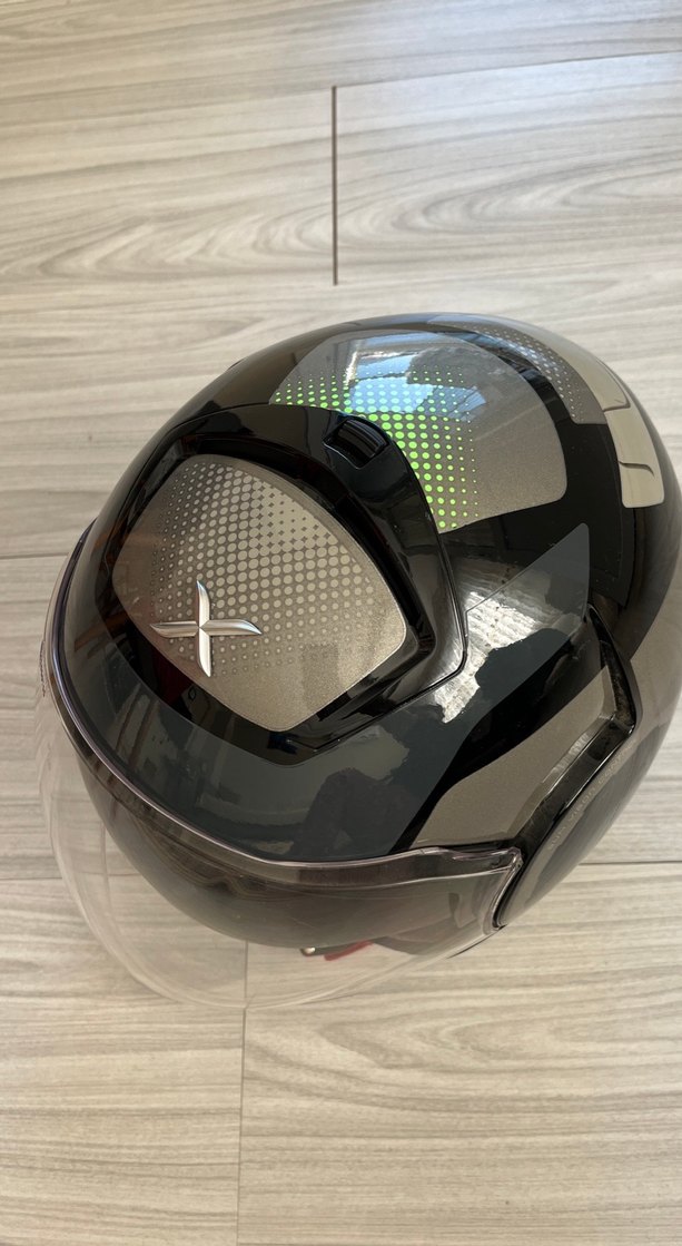 Siyah Gri Biker Motosiklet Kaskı Velcro - Görsel 5