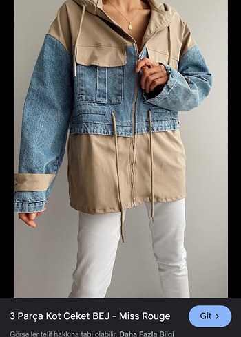 Şebnem Şahin Miss Rouge Bej Denim Detaylı Kadın Ceket