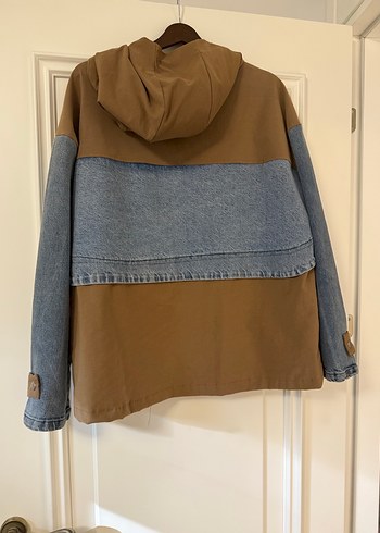 38 Beden Şebnem Şahin Miss Rouge Bej Denim Detaylı Kadın Ceket