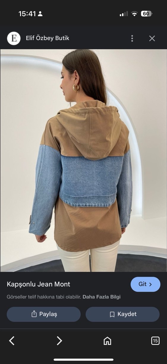 Şebnem Şahin Miss Rouge Bej Denim Detaylı Kadın Ceket - Görsel 3