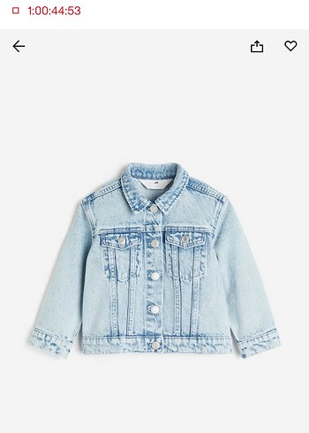 Kız Çocuk Mavi Batik Denim Ceket - Görsel 2