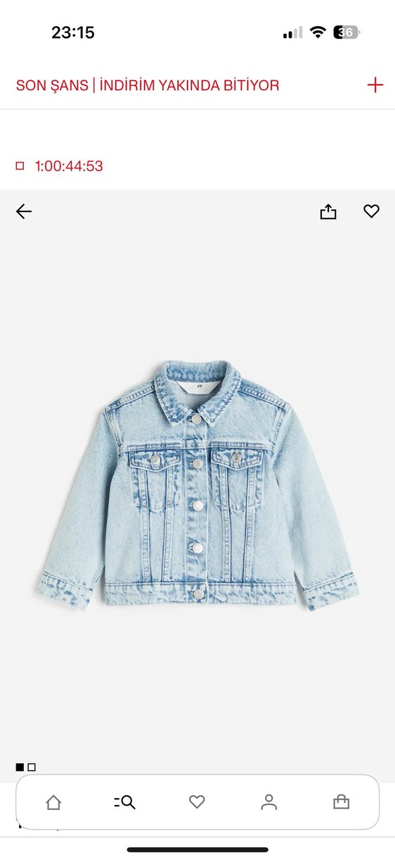 Kız Çocuk Mavi Batik Denim Ceket - Görsel 2