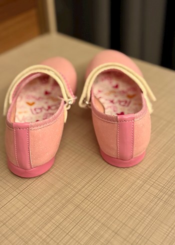 Pembe Simli Kız Çocuk Babet Ayakkabı - Görsel 3
