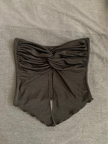 straplez siyah crop