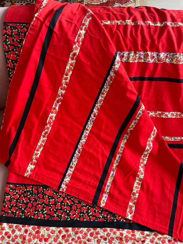 Linens Pamuk Saten Gelincik Desenli Tek kişilik nevresim & kılıf - Görsel 3