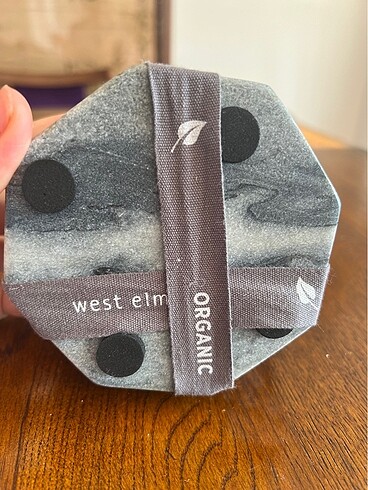 Beden West Elm Sekizgen Gri Mermer Bardak Altlığı