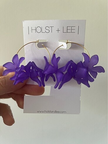 Holst & Lee Altın Kaplama Küpe - Lucite Çiçek Boncukları