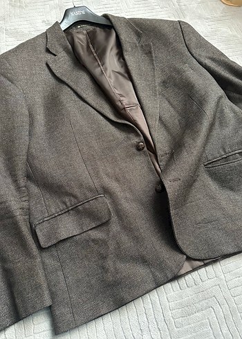 Kahverengi blazer ceket - Görsel 7