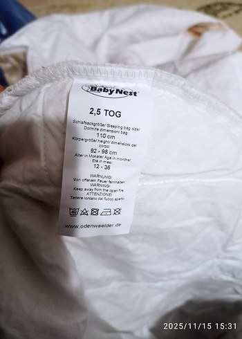 QBabyNest Bebek. uyku tulumu. Uyku Tulumu 12-36 Ay 2,5 TOG - Görsel 2