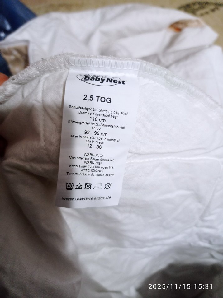 QBabyNest Bebek. uyku tulumu. Uyku Tulumu 12-36 Ay 2,5 TOG - Görsel 2