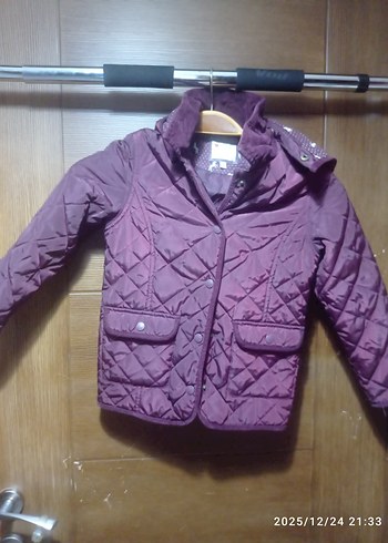 Mor Düğmeli Kız ve erkek Çocuk Montu unisex - Görsel 5