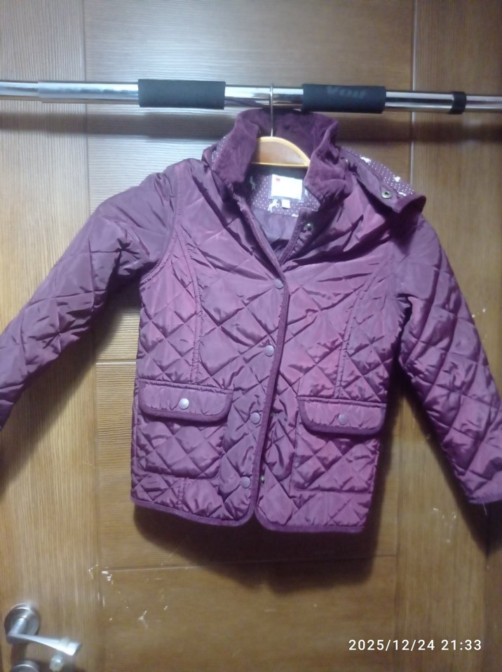 Mor Düğmeli Kız ve erkek Çocuk Montu unisex - Görsel 5