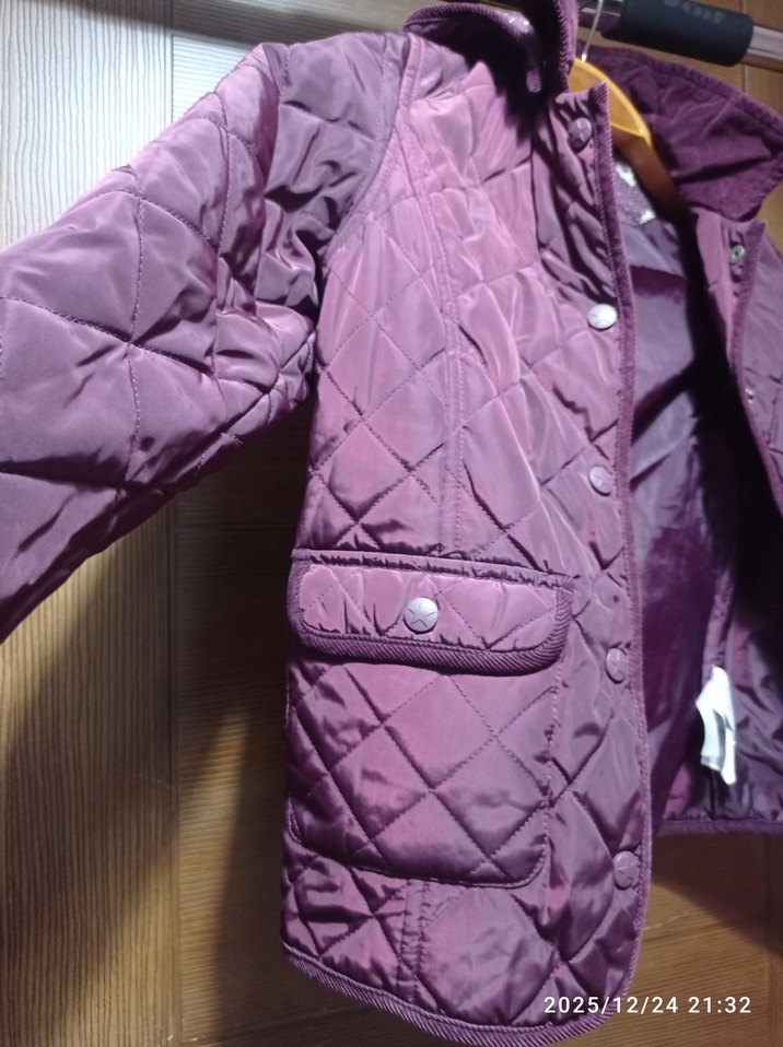 Mor Düğmeli Kız ve erkek Çocuk Montu unisex - Görsel 3