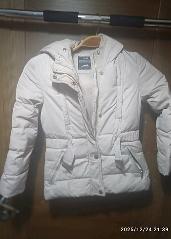 Krem Kışlık Mont kiz çocuk mont 9 yaş mont - Görsel 4