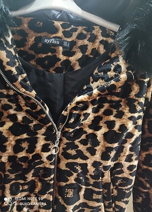 Leopar kısa mont