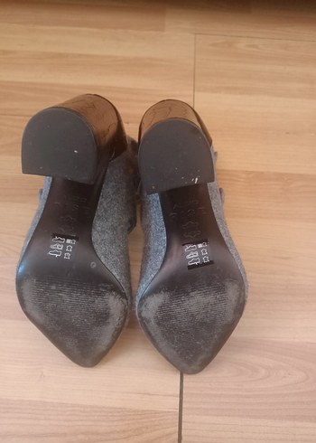 Gri Keçe Stiletto Topuklu Kadın Ayakkabı - Görsel 8