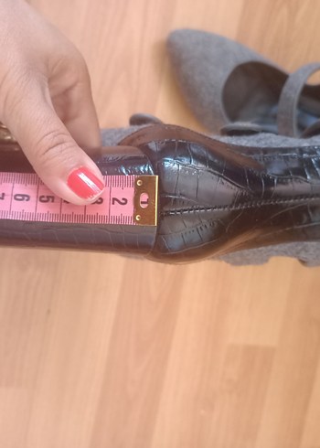 Gri Keçe Stiletto Topuklu Kadın Ayakkabı - Görsel 9