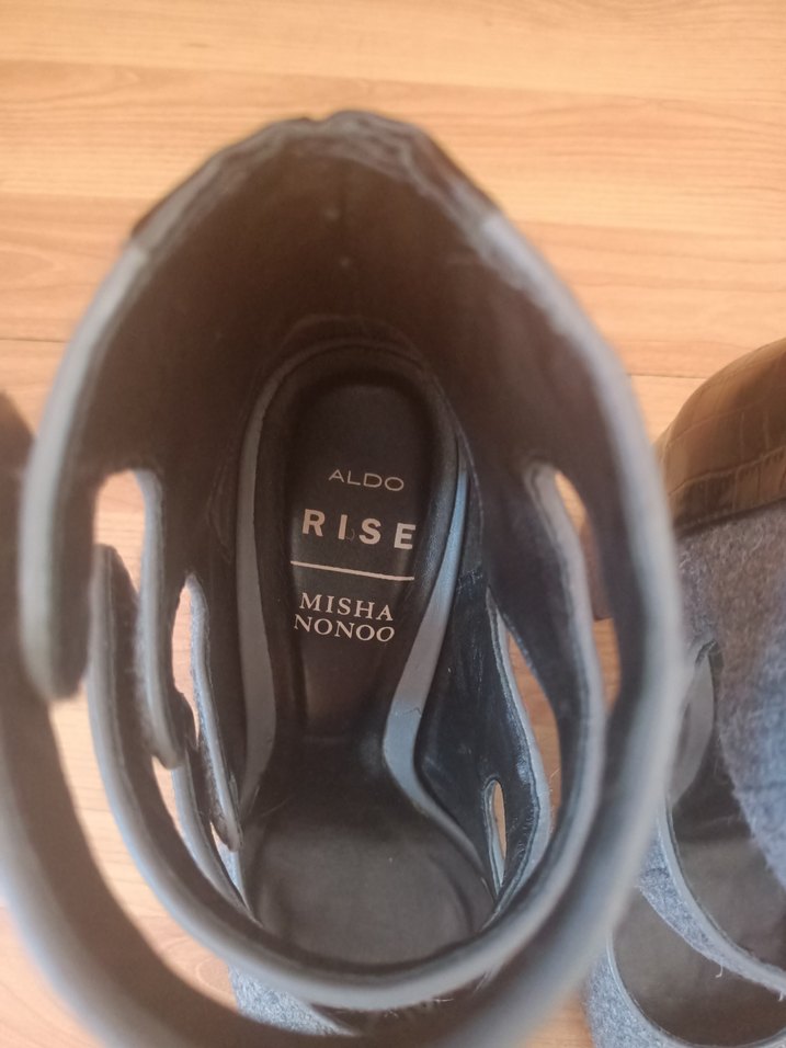 Gri Keçe Stiletto Topuklu Kadın Ayakkabı - Görsel 3