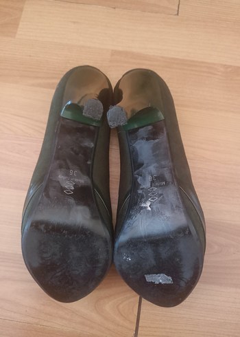 Yeşil Süet Stiletto Topuklu Kadın Ayakkabı - Görsel 5