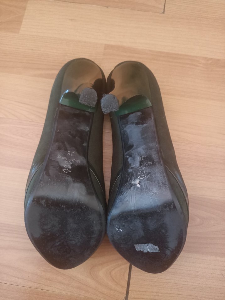 Yeşil Süet Stiletto Topuklu Kadın Ayakkabı - Görsel 5