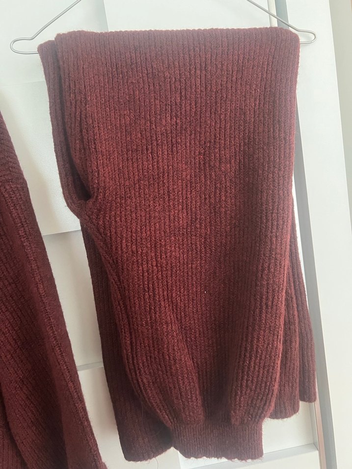 Bordo Kadın Triko Süet Salaş takım - Görsel 5