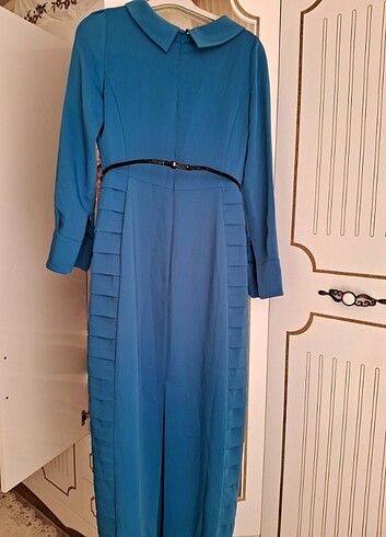 38 Beden mavi Renk Tesettür elbise