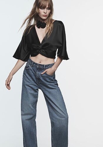 ZARA BLUZ DÜĞÜMLÜ CROP TOP