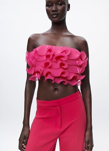 ZARA FIRFIRLI CROP BLUZ
