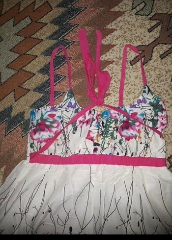 Çiçek Desenli Bohem Kadın Elbise - Görsel 5