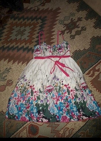 Çiçek Desenli Bohem Kadın Elbise - Görsel 9