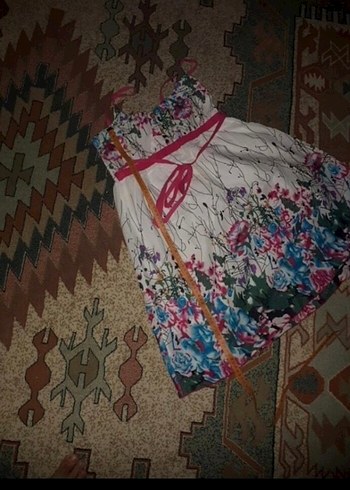 Çiçek Desenli Bohem Kadın Elbise - Görsel 11