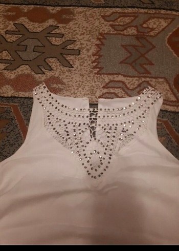 40 Beden beyaz Renk Drapeli Beyaz elbise
