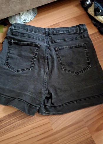 40 Beden siyah Renk Düğmeli Siyah Mini Kadın Denim Şort