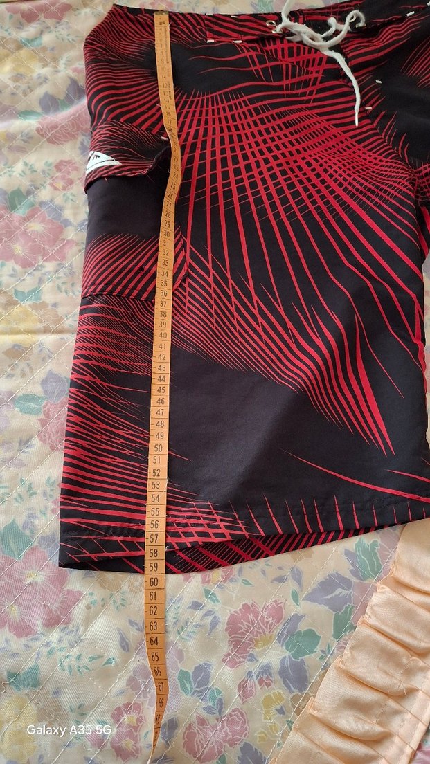 Kırmızı Baskılı Erkek Mini Yüzücü Şortu - Görsel 5