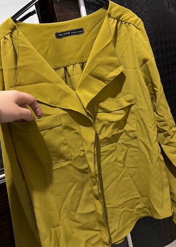 Turkuaz bordo ve yeşil renkte V Yaka Bohem Düğmeli şifon Bluzlar - Görsel 10