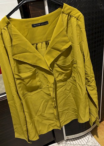 Turkuaz bordo ve yeşil renkte V Yaka Bohem Düğmeli şifon Bluzlar - Görsel 9