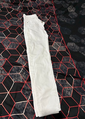 Beyaz Baskılı Kadın Midi Jean - Görsel 4