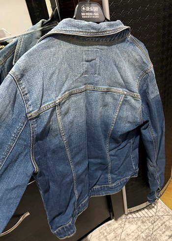 Bershka mavi Denim kot ceket - Görsel 3