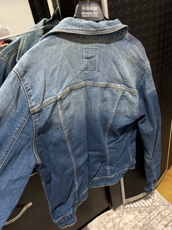 Bershka mavi Denim kot ceket - Görsel 3